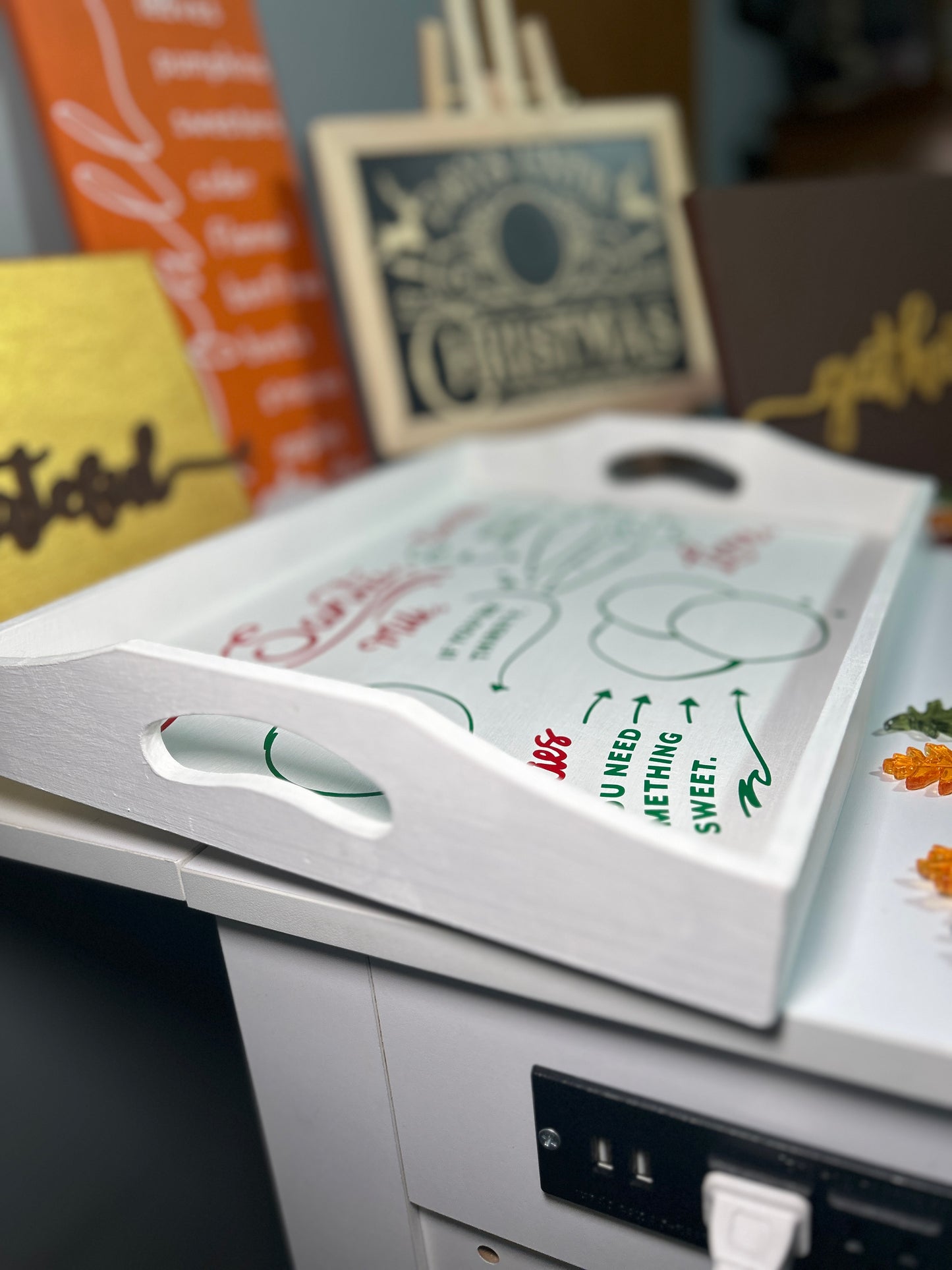 Personalized For Santa, Christmas Eve Serving Tray | Cookies, Milk & Carrots Tray | Christmas Eve Serving Santa Tray