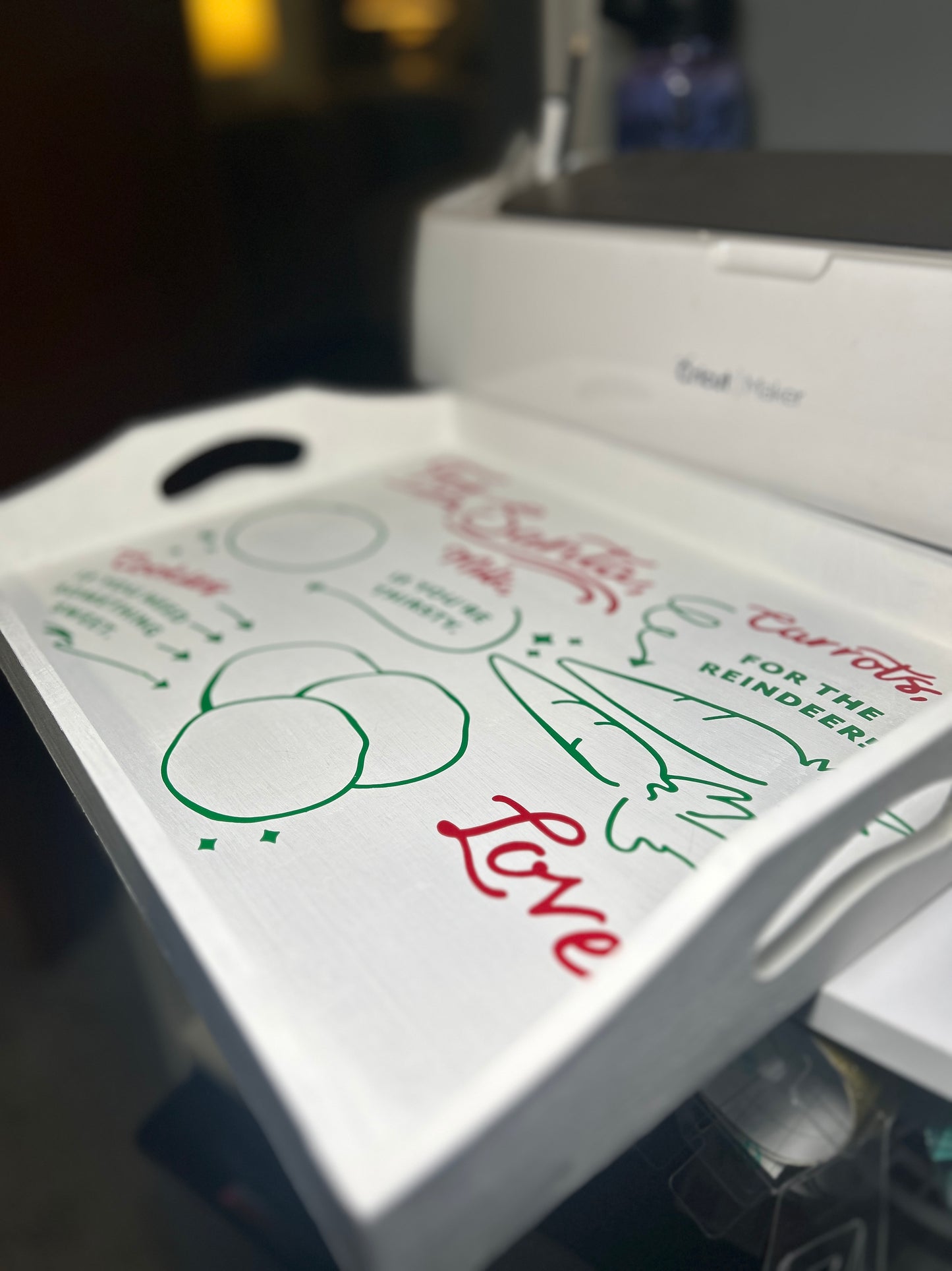 Personalized For Santa, Christmas Eve Serving Tray | Cookies, Milk & Carrots Tray | Christmas Eve Serving Santa Tray