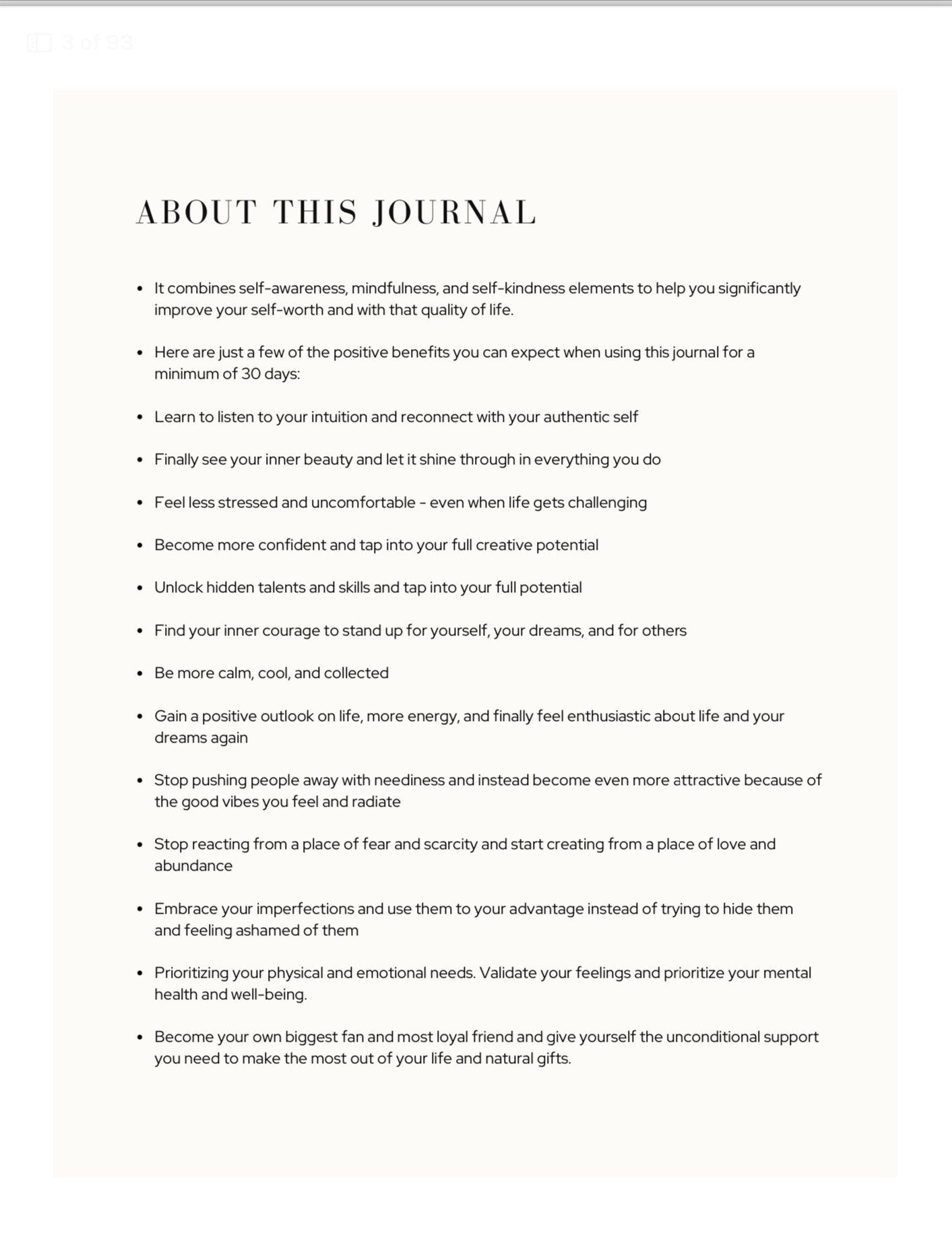 28 Day Self Love Workbook | Digital Self Love Journal | Monthly Self Care Journal