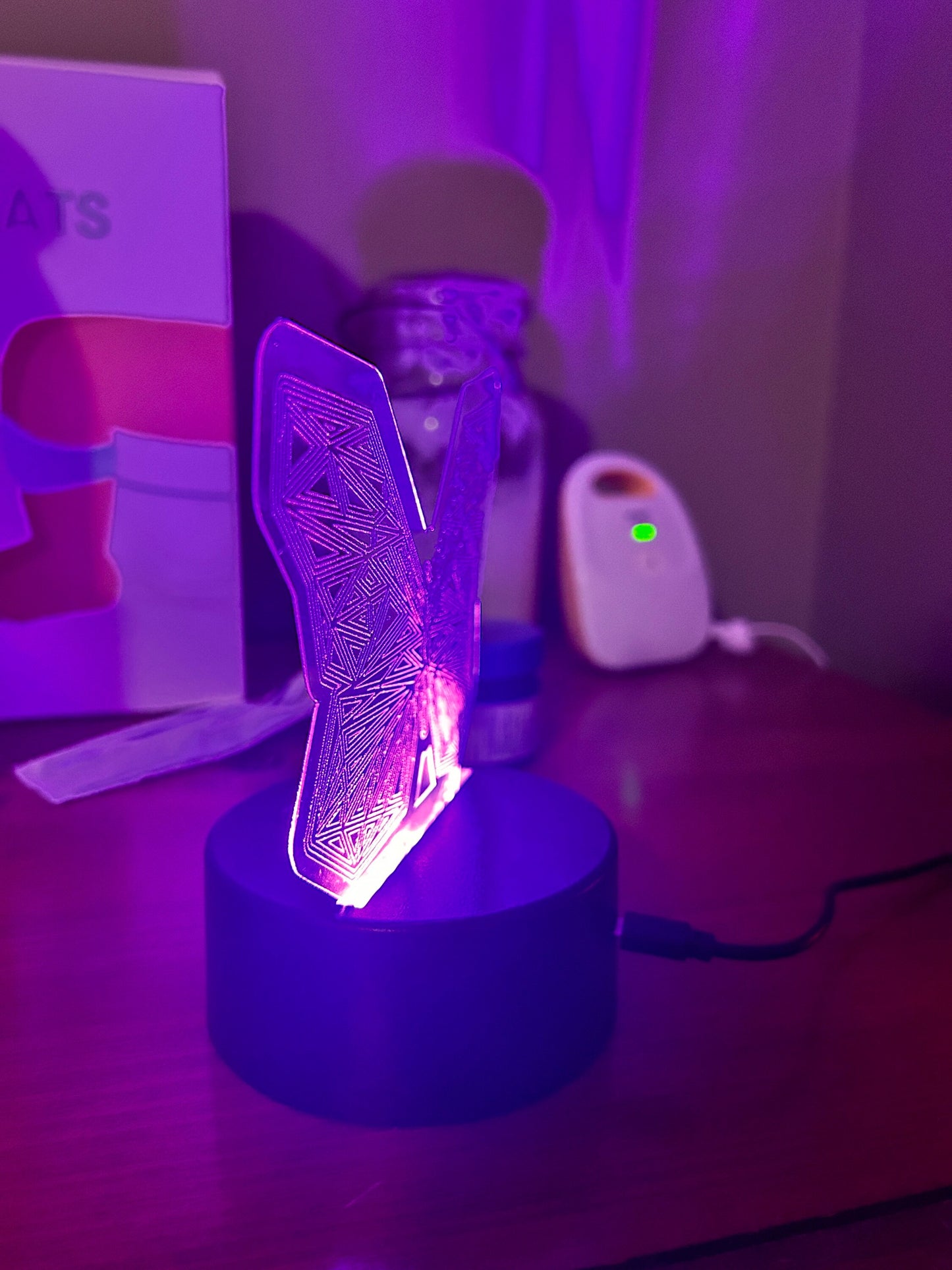 Butterfly Night Light | LED Night Lamp | Personalized Light | Remote Controlled Lamp | Engraved Butterfly | Colorful Nightlight