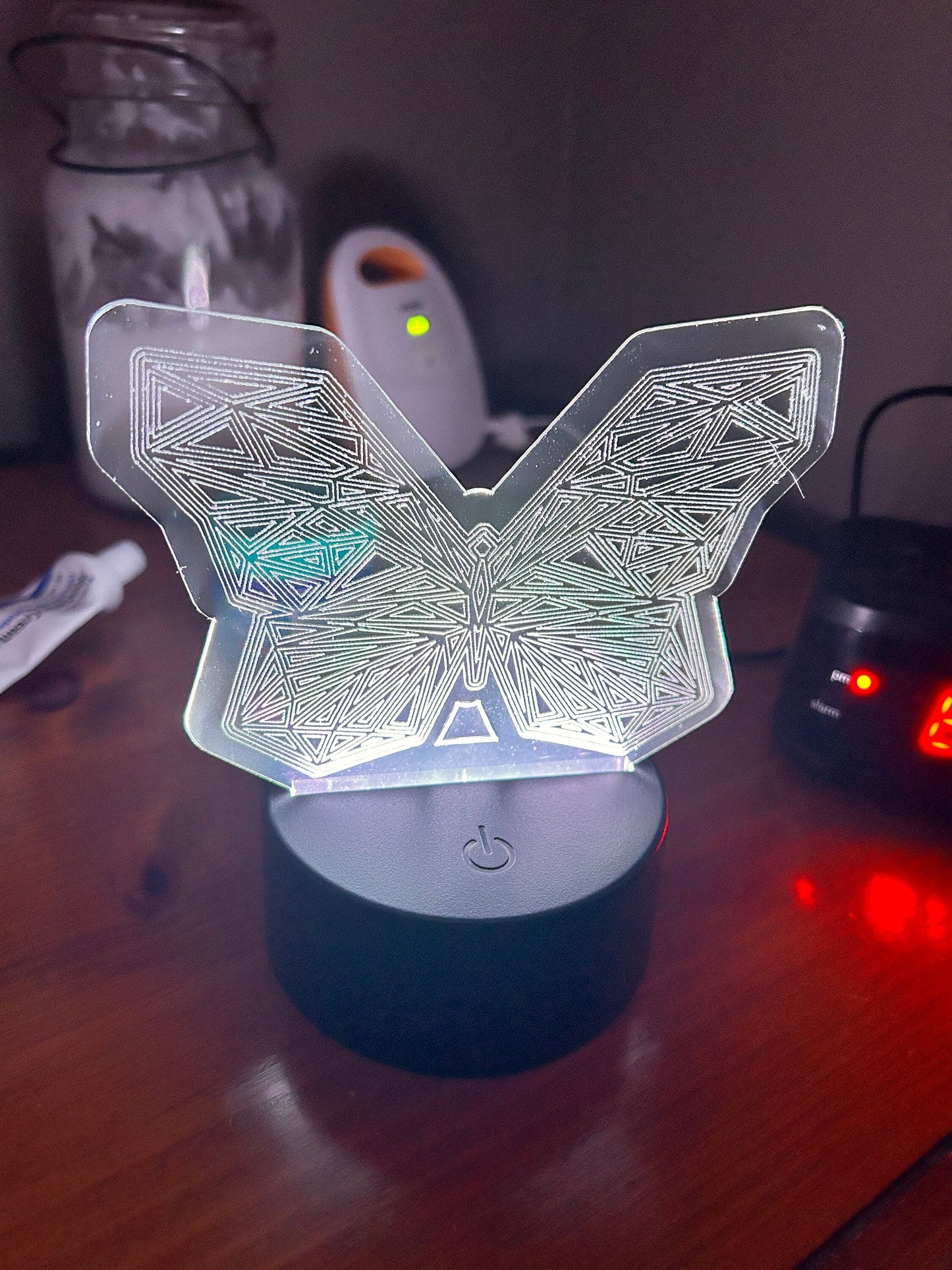 Butterfly Night Light | LED Night Lamp | Personalized Light | Remote Controlled Lamp | Engraved Butterfly | Colorful Nightlight