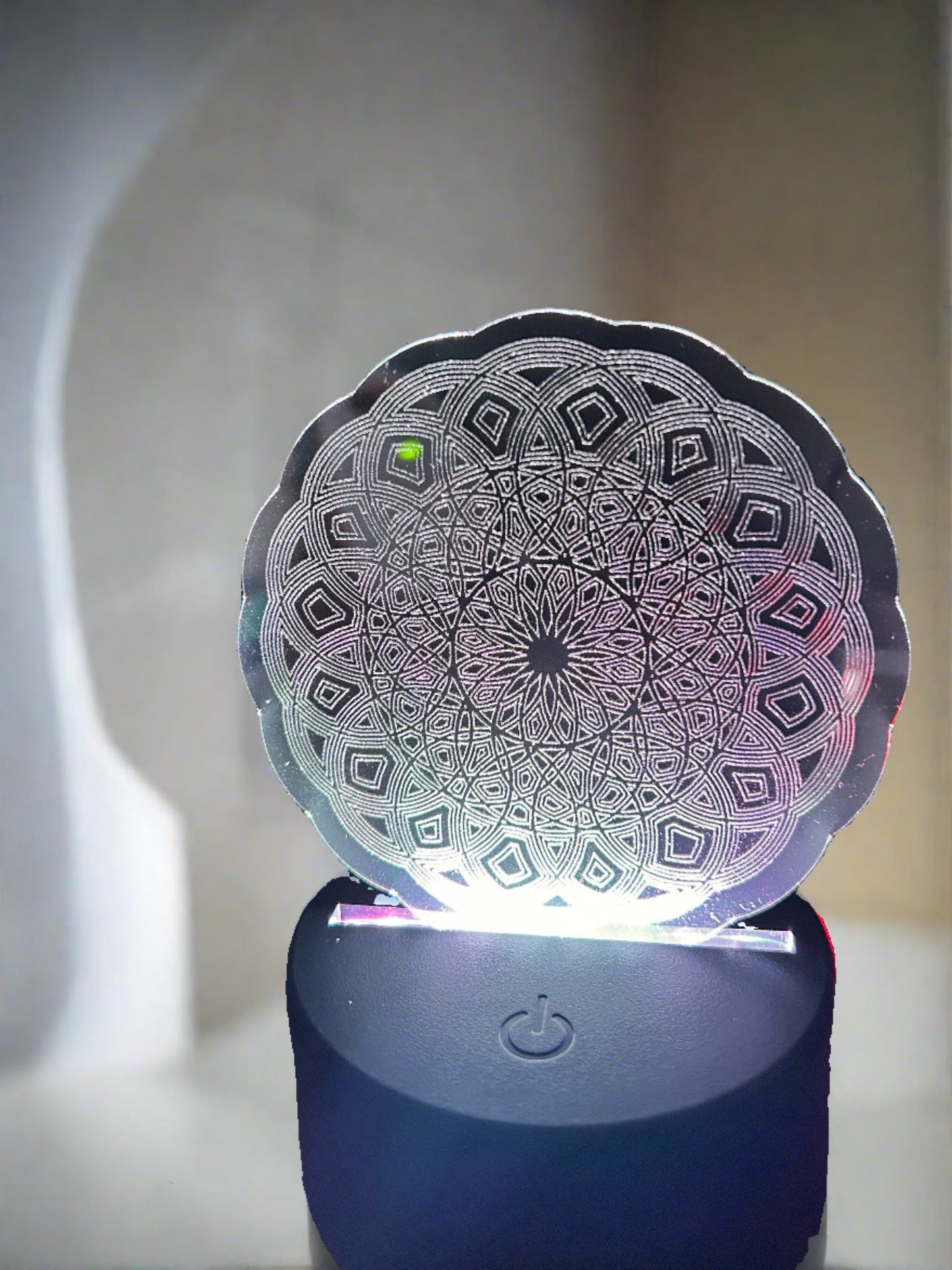 Mandala Night Light | LED Night Lamp | Personalized Light | Remote Controlled Lamp | Engraved Mandala | Colorful Nightlight