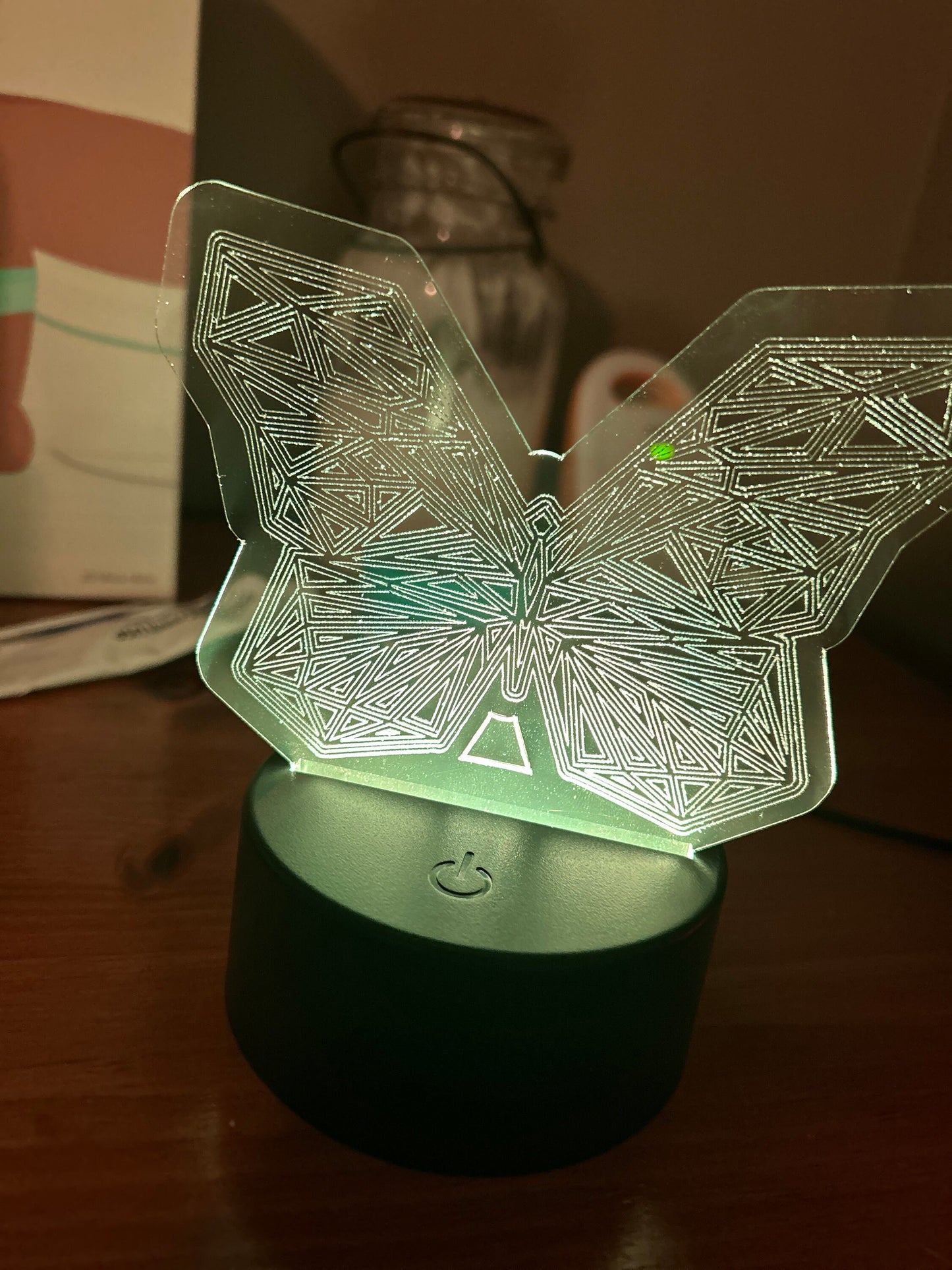 Butterfly Night Light | LED Night Lamp | Personalized Light | Remote Controlled Lamp | Engraved Butterfly | Colorful Nightlight