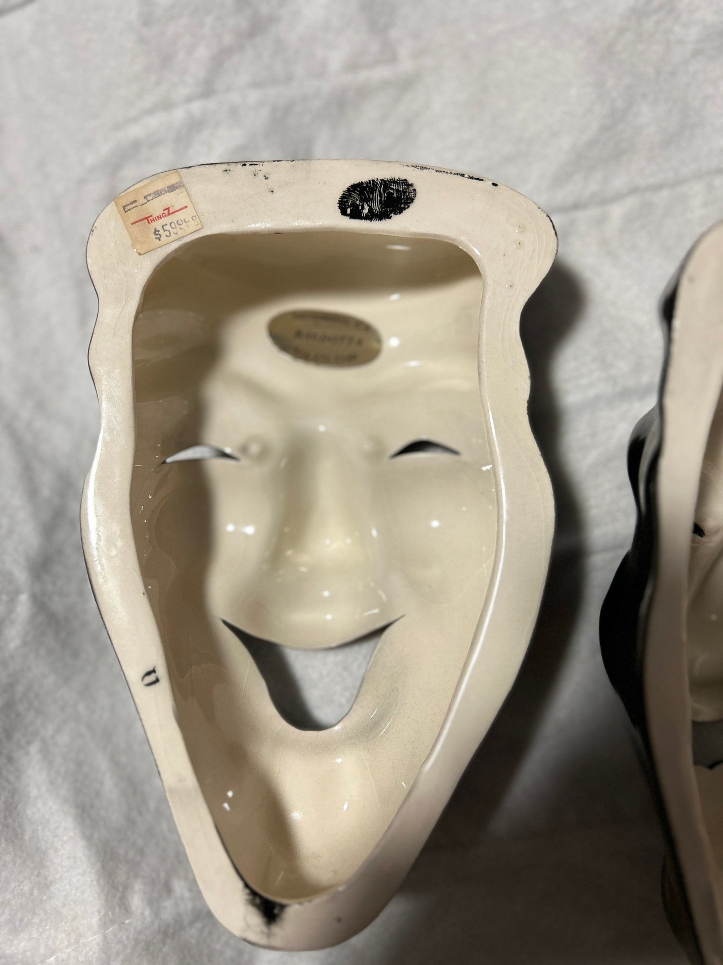 Vintage San Fransisco Comedy and Tragedy Clay Mask, Hand Painted