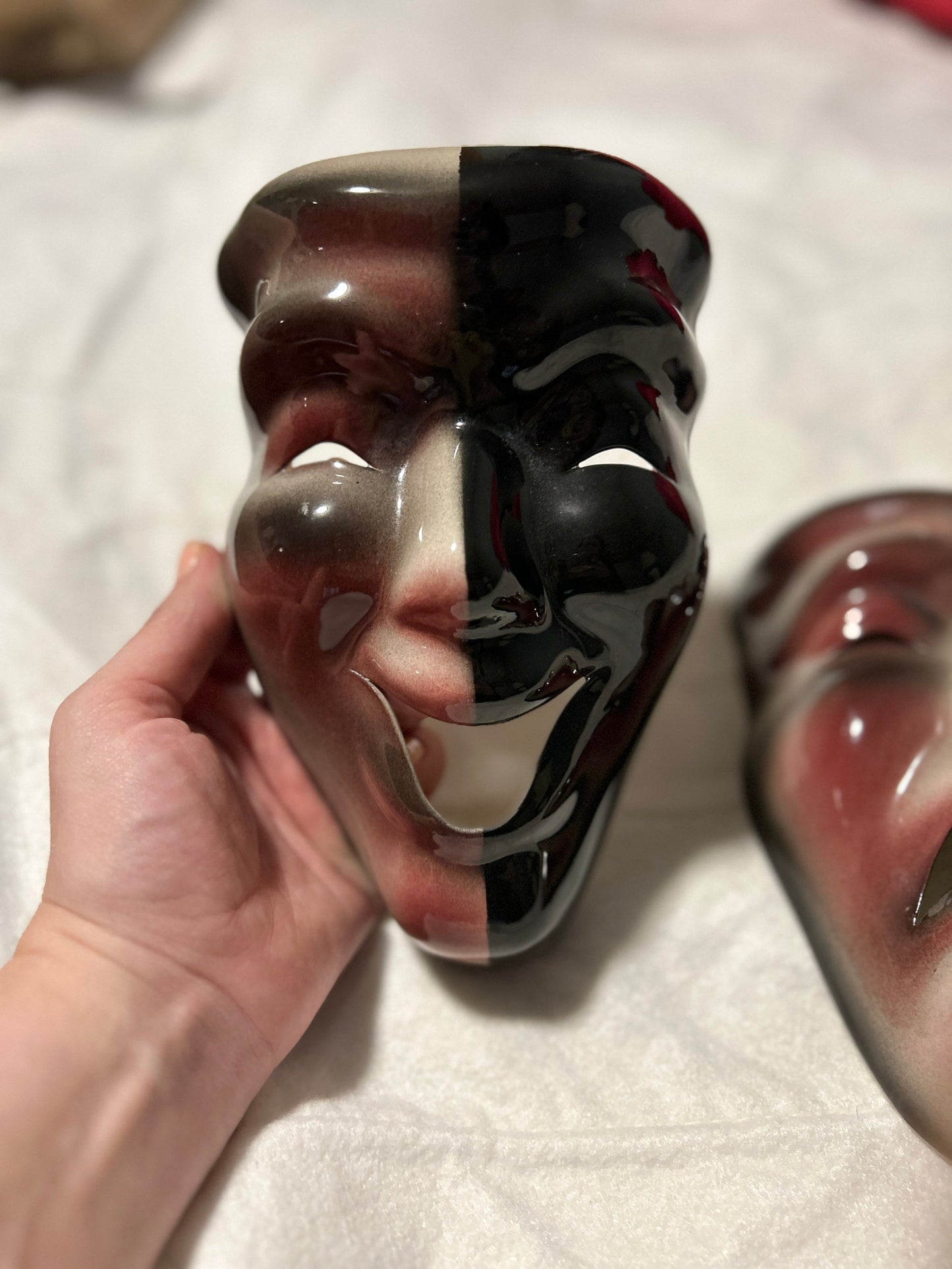 Vintage San Fransisco Comedy and Tragedy Clay Mask, Hand Painted