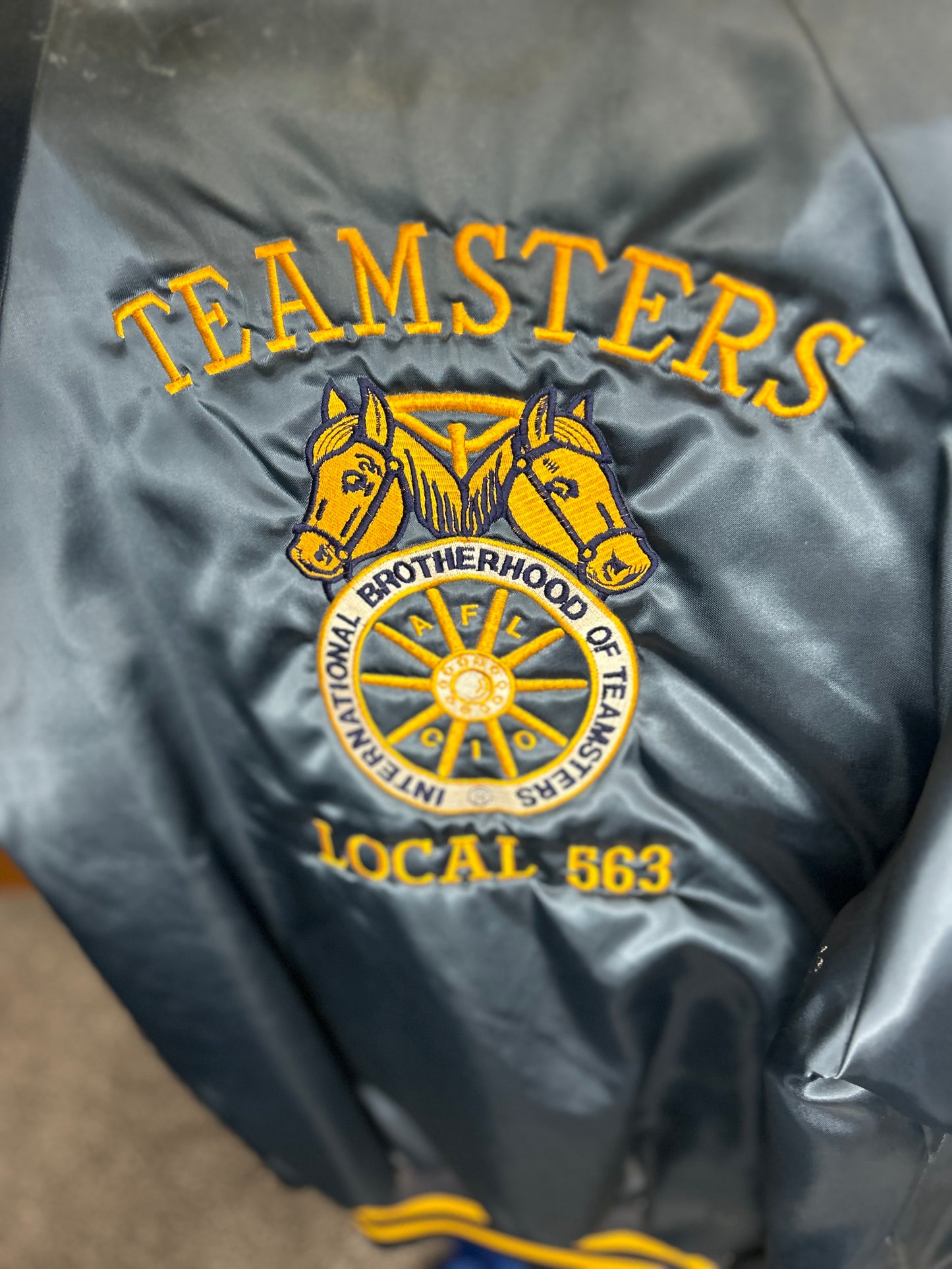 Vintage Teamsters Local 563 Satin Men’s Coat