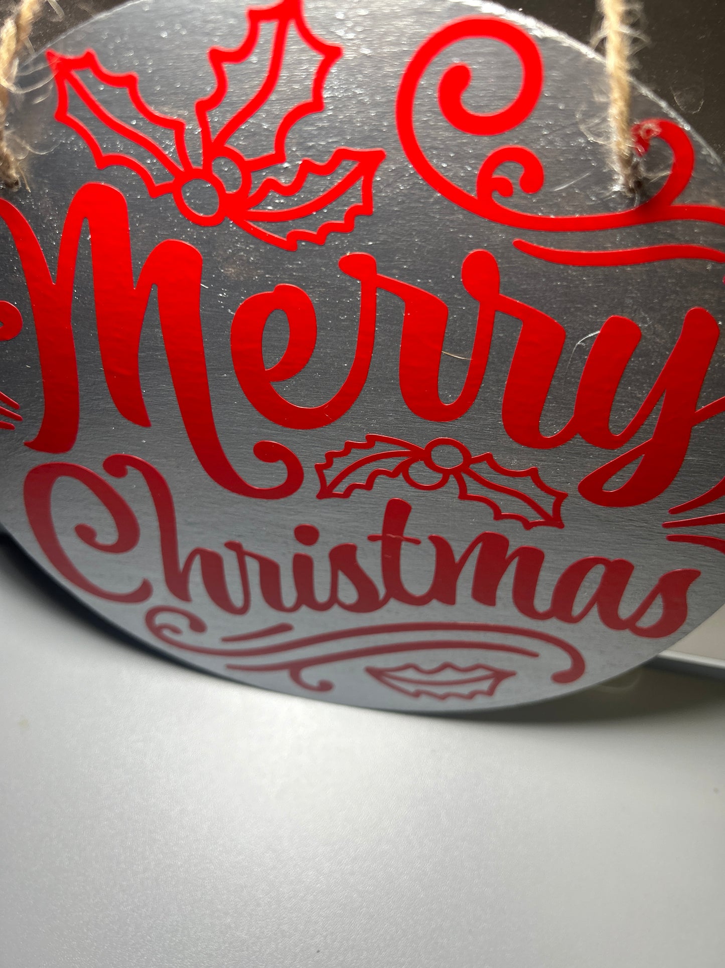 Merry Christmas Decor Round | Hand Painted Christmas Hanging Decor