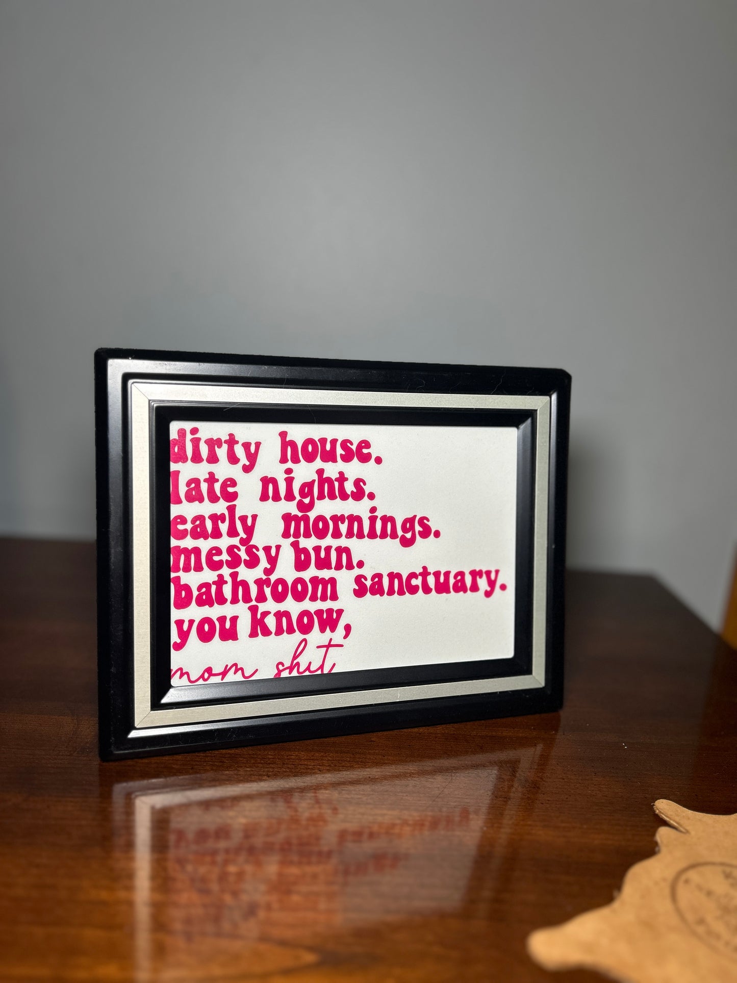 Mom Life Picture Frame Funny Saying Home Decor