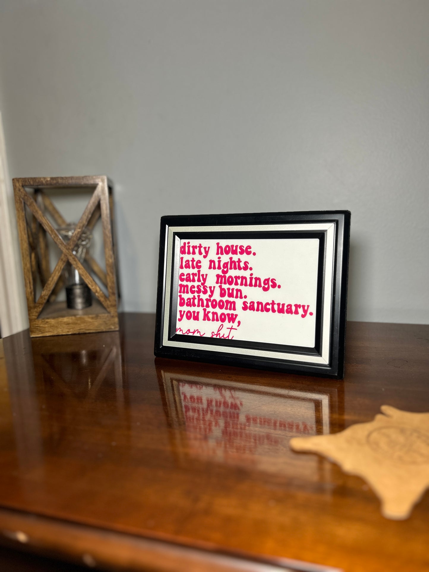 Mom Life Picture Frame Funny Saying Home Decor