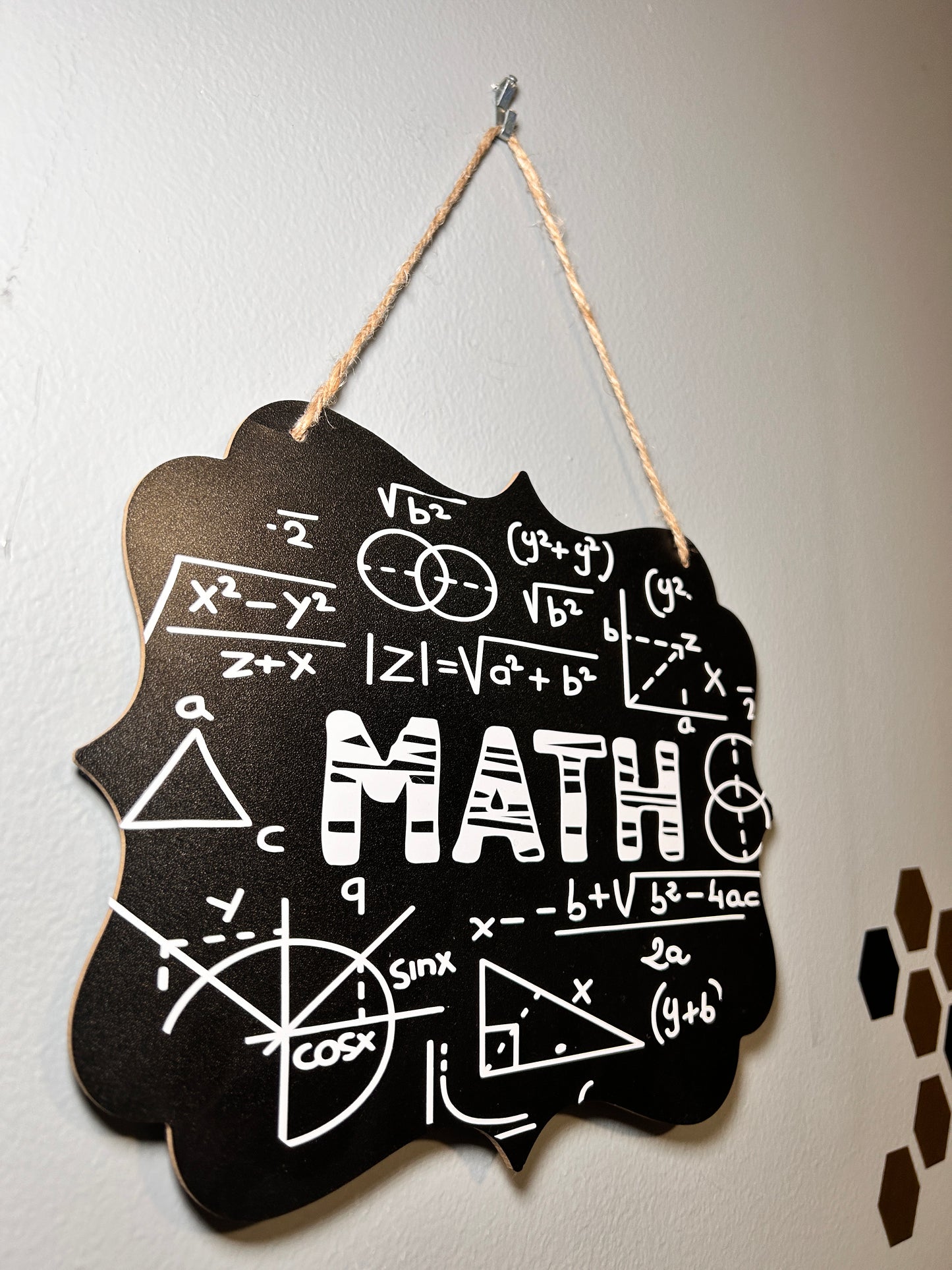 Hanging Math Equations Sign for Classroom