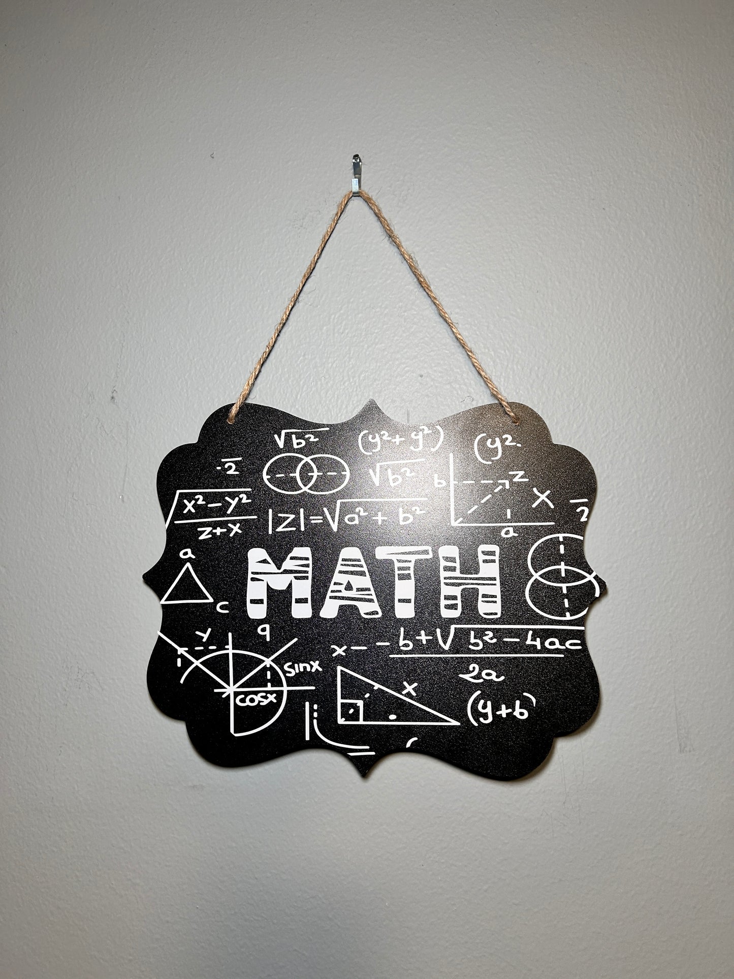 Hanging Math Equations Sign for Classroom