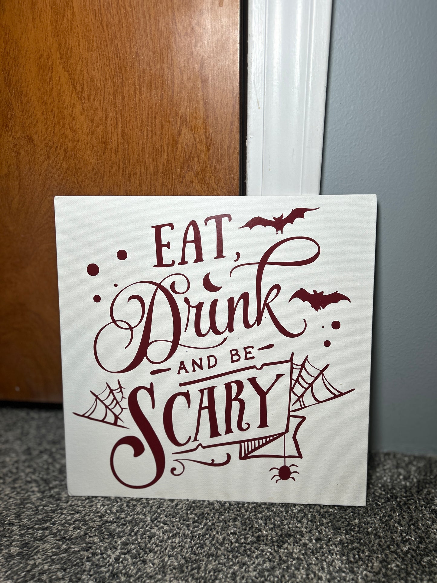 Spellbinding Halloween: 'Eat, Drink, and be Scary' Canvas Panel