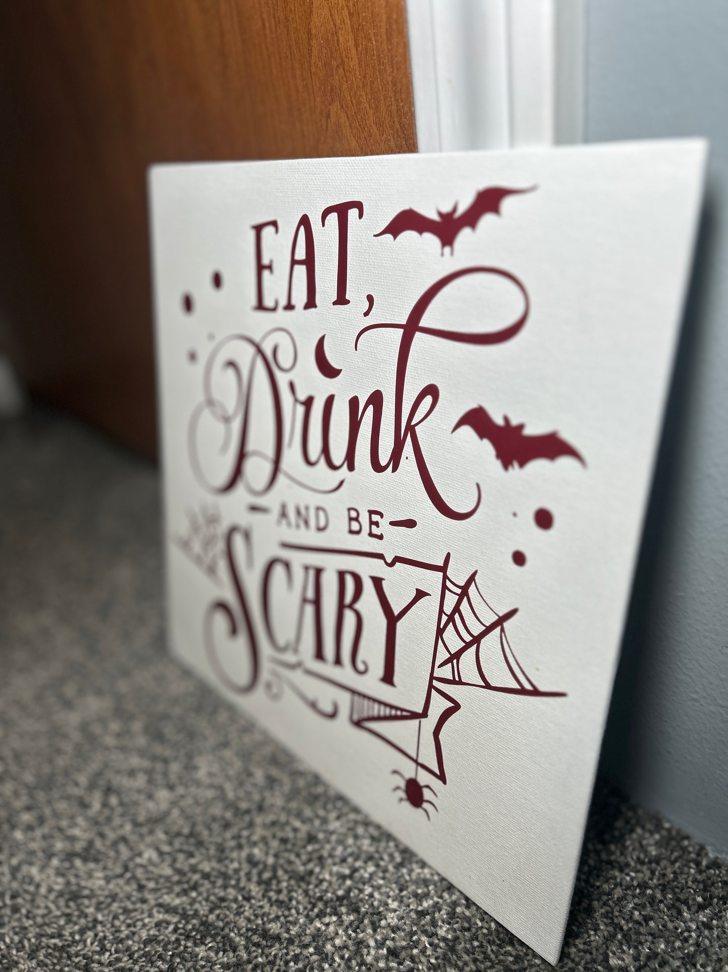 Spellbinding Halloween: 'Eat, Drink, and be Scary' Canvas Panel