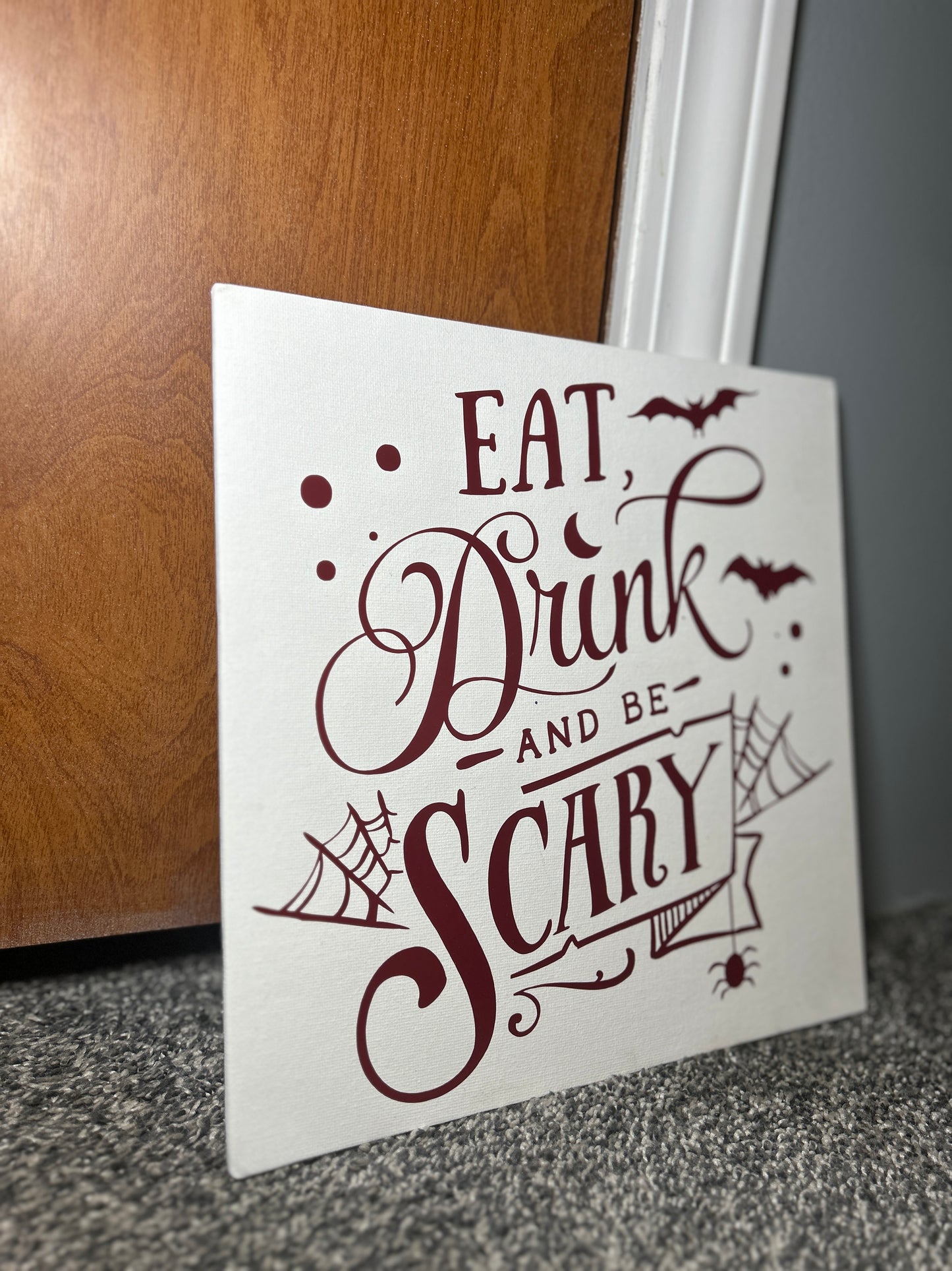 Spellbinding Halloween: 'Eat, Drink, and be Scary' Canvas Panel