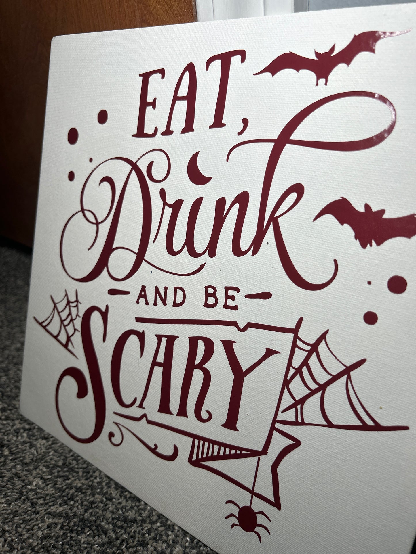 Spellbinding Halloween: 'Eat, Drink, and be Scary' Canvas Panel