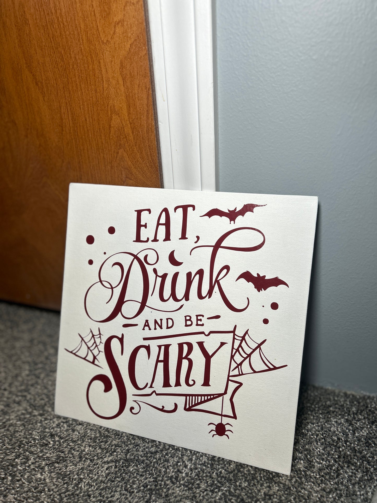 Spellbinding Halloween: 'Eat, Drink, and be Scary' Canvas Panel