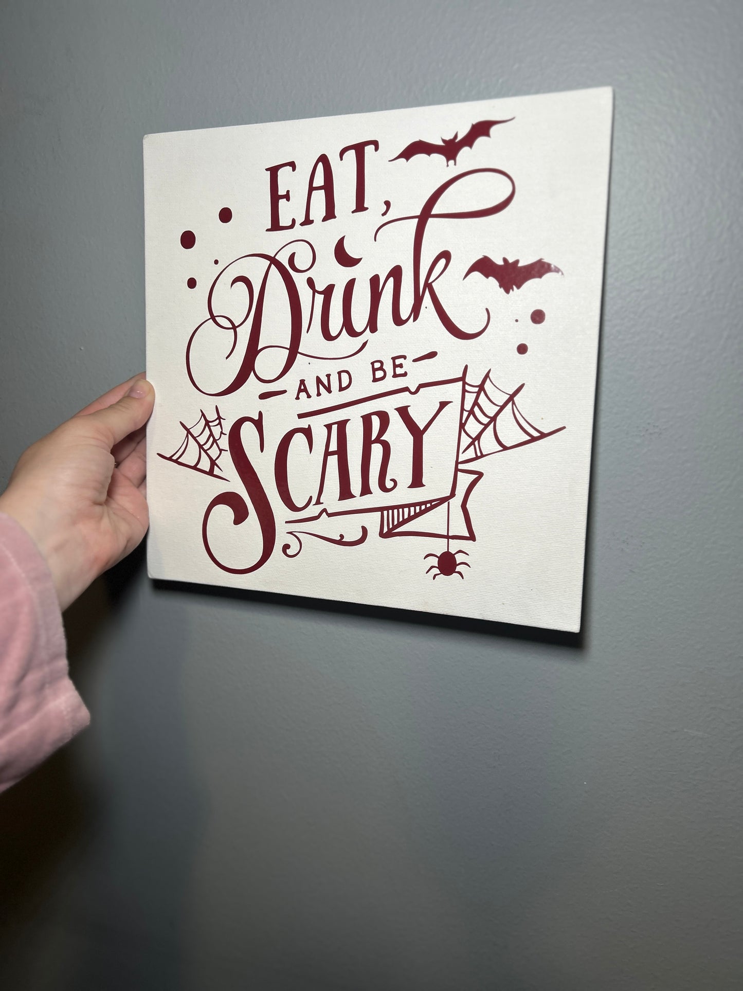 Spellbinding Halloween: 'Eat, Drink, and be Scary' Canvas Panel