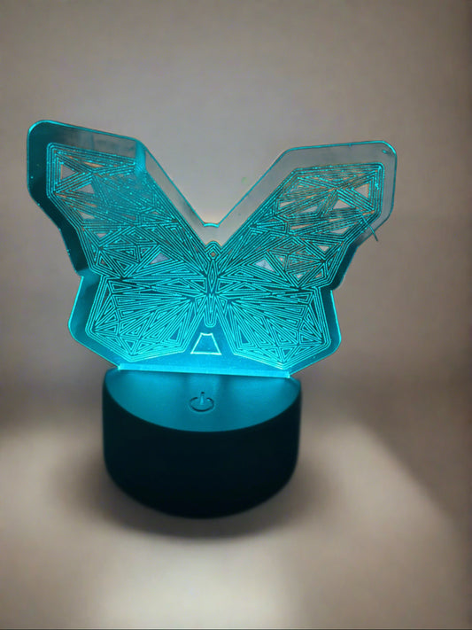 Butterfly Night Light | LED Night Lamp | Personalized Light | Remote Controlled Lamp | Engraved Butterfly | Colorful Nightlight