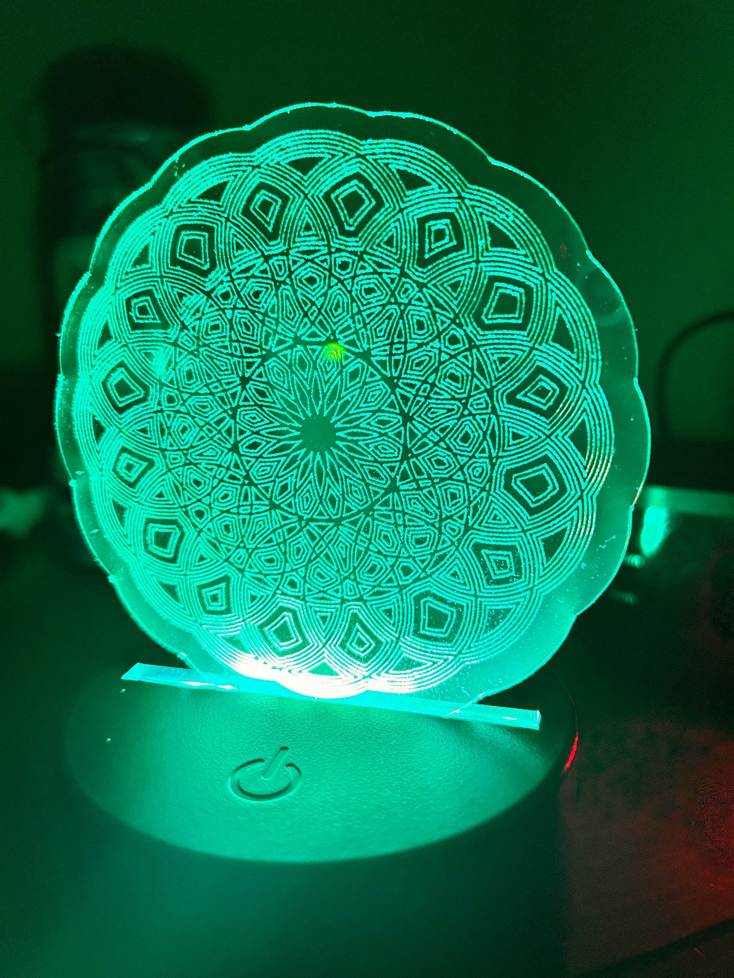 Mandala Night Light | LED Night Lamp | Personalized Light | Remote Controlled Lamp | Engraved Mandala | Colorful Nightlight