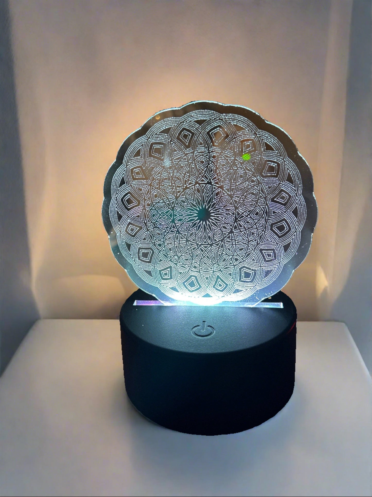 Mandala Night Light | LED Night Lamp | Personalized Light | Remote Controlled Lamp | Engraved Mandala | Colorful Nightlight