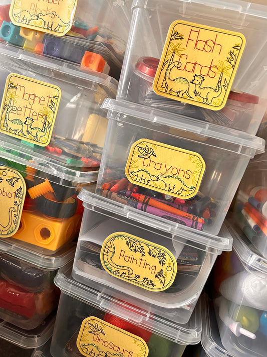 Toy Organization Labels | Dinosaur Labels | Kids Room Storage | Activity Storage | Themed Labels | Laminated Organization |